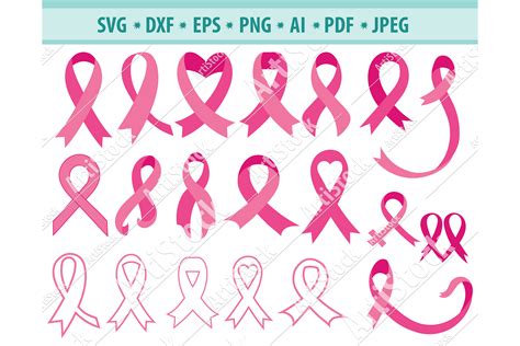 Cancer Ribbon SVG, Breast cancer ribbon Svg, Dxf, Png, Eps