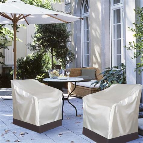 Large Polyester Waterproof Patio Chair Cover High Back Chair Covers Yard Furniture Protective ...