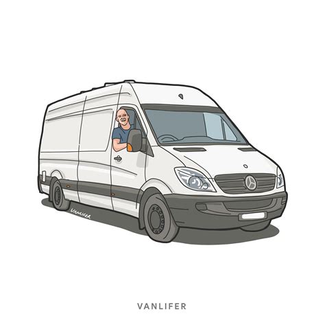 VANLIFER - Mercedes Sprinter Illustration | Van drawing, Toyota van ...