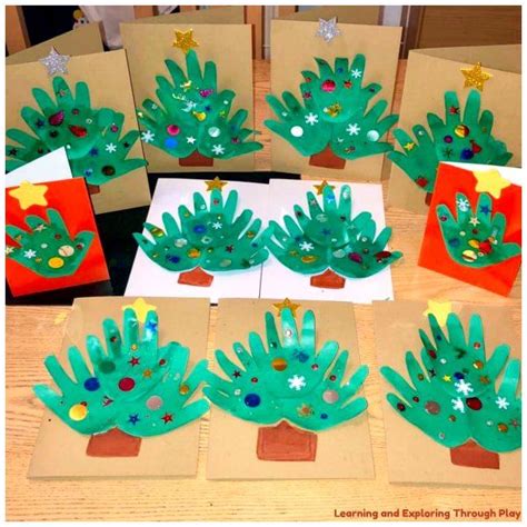 Hand Print Christmas Tree Cards | Print christmas card, Hand christmas tree, Christmas cards kids