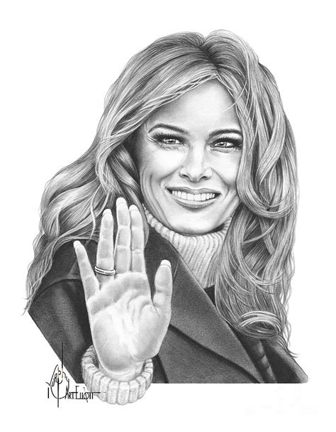 First Lady Melania Trump Drawing by Murphy Art Elliott - Pixels