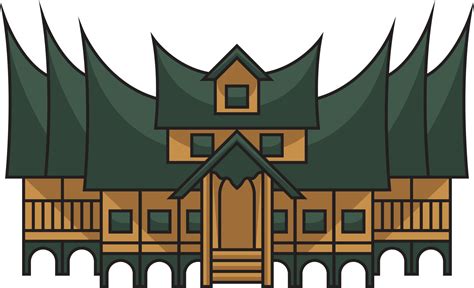 Rumah Gadang aka Indonesian Traditional House 16518043 Vector Art at ...