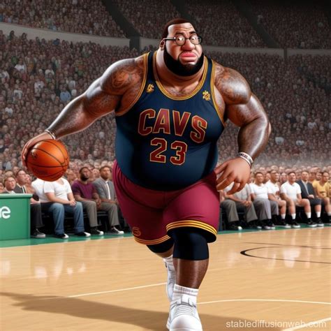 Basketball Match: Peter Griffin vs LeBron James | Stable Diffusion Online