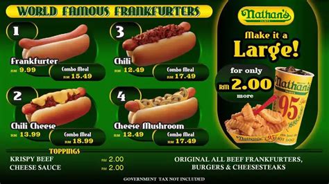 Nathan's Famous Menu, Menu for Nathan's Famous, SS 7, Selangor - Zomato Malaysia