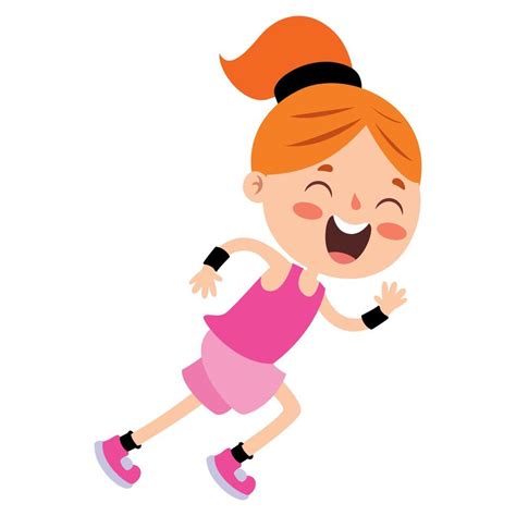 Cartoon Illustration OF A Little Kid Running 10721699 Vector Art at ...