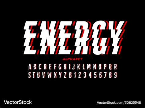 Lightning bolt style font Royalty Free Vector Image