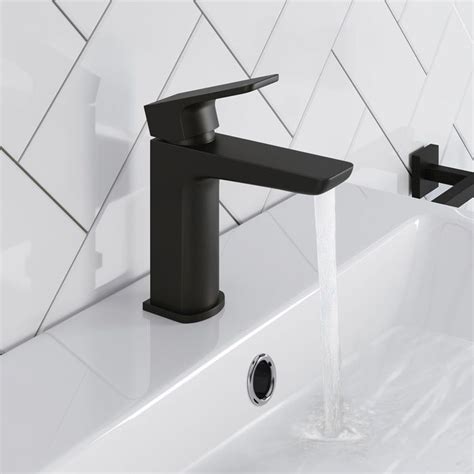 Cube Matte Black Sink Mixer Tap | Black Basin Taps | soak.com ...