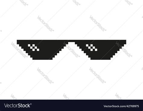 Minecraft glasses pixel glasses 8bit game icon Vector Image