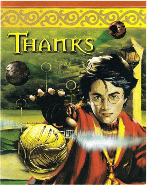 Buy Harry Potter Quidditch "Literary Theme" Thank You Note Card and USPS Postage Stamp Online at ...