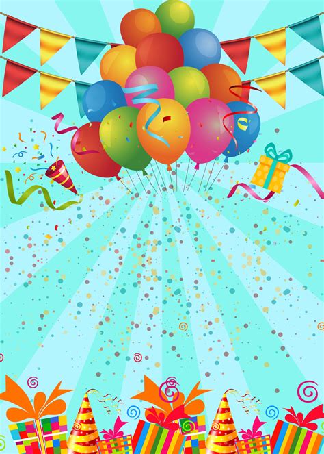 Birthday Party Poster Background Template Wallpaper Image For Free Download - Pngtree | Cartões ...