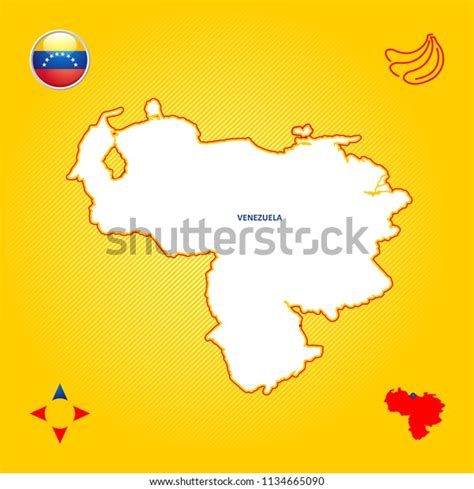 Simple Outline Map Venezuela Stock Vector (Royalty Free) 1134665090 | Shutterstock