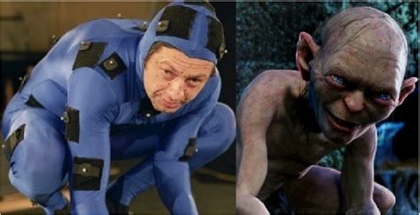 Andy Serkis, como Gollum, utilizando a captura com marcadores ...