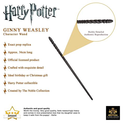 The Noble Collection - Ginny Weasley Character Wand - 14in (36cm) Harry Potter Wand With Metal ...