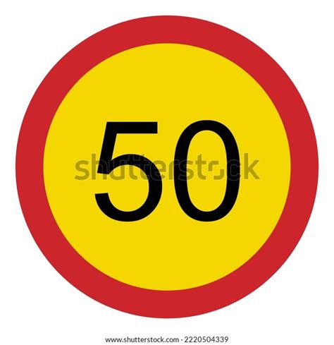 Prohibited Road Signs Speed Limit 50 Stock Vector (Royalty Free) 2220504339 | Shutterstock