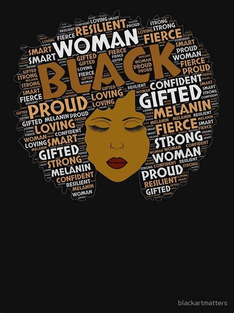 'Black Girl / Woman Words in Afro Art' Essential T-Shirt by blackartmatters | Black women art ...