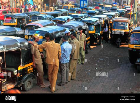 Auto rickshaw drivers at Bandra Bombay Mumbai Maharashtra India Asia Stock Photo - Alamy