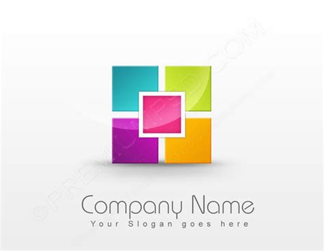 Colorful Blocks Logo Design – PSD Download