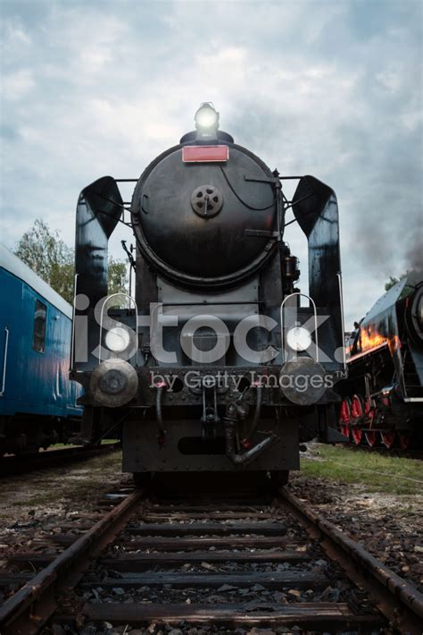 Front View Of Vintage Steam Locomotive Stock Photo | Royalty-Free | FreeImages