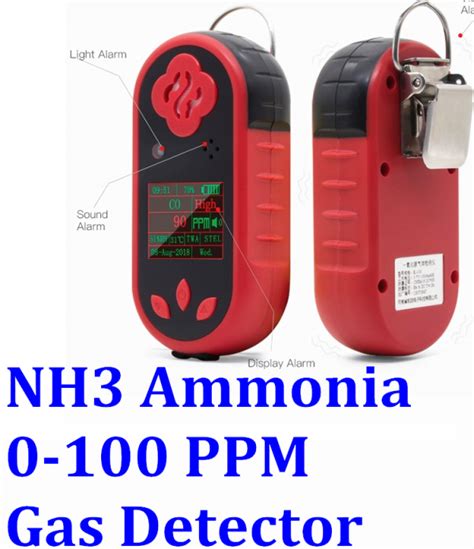 NH3 Ammonia Portable Industrial Gas Detector Leak Detector Four Alarm ...