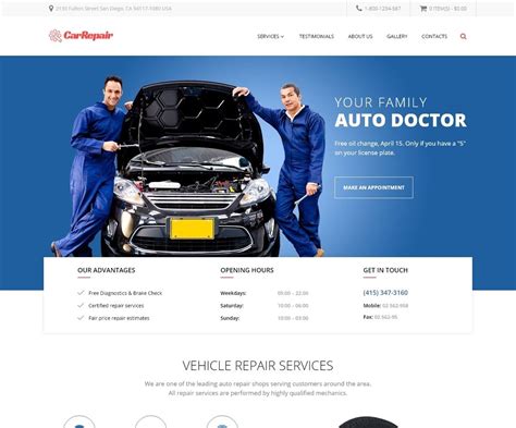 Auto Repair Web Template