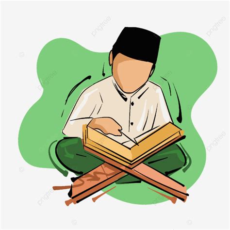 Santri Laki Laki Membaca Al Quran, Hari Santri, Santri Ngaji, Santri PNG Transparan Clipart dan ...