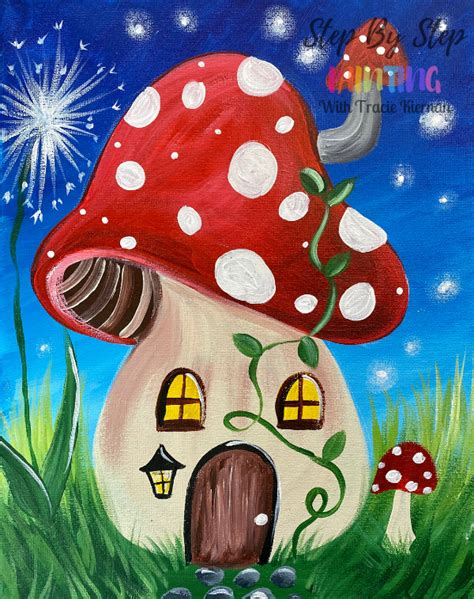 Mushroom Fairy House Painting Tutorial PDF Download