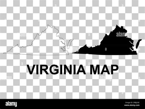 Set of Virginia map shape, united states of america. Flat concept icon ...