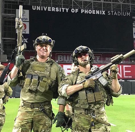 Two U.S. Army Rangers from the 75th Ranger Regiment in the Arizona Cardinals stadium, 2017. [750 ...