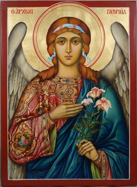 St Archangel Gabriel (decorated halo) Orthodox Icon - BlessedMart