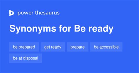 Be Ready synonyms - 598 Words and Phrases for Be Ready