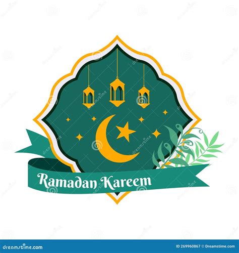 Ramadan Theme, Illustration of Lantern, Moon and Stars Stock Illustration - Illustration of ...