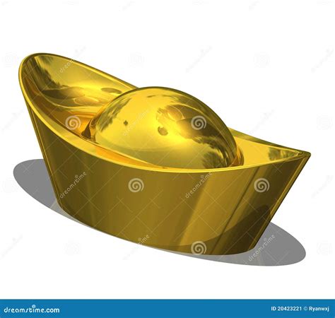 Chinese Gold Ingot Stock Image - Image: 20423221