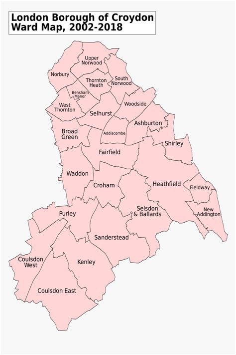 Croydon Borough Map, HD Png Download - kindpng