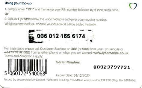 The traveler's drawer: LYCAMOBILE (United Kingdom). Top-up £5