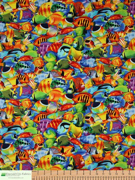 Timeless Treasures Tropical Fish Multi Fabric | Emerald City Fabrics