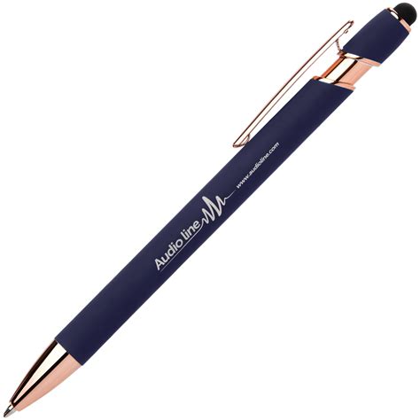 Custom Engraved Alpha Stylus Pen with Rose Gold Trim | Pens.com