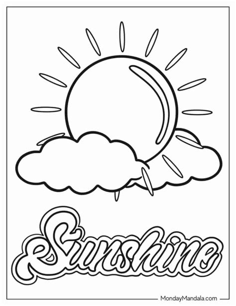 Sun And Clouds Coloring Pages