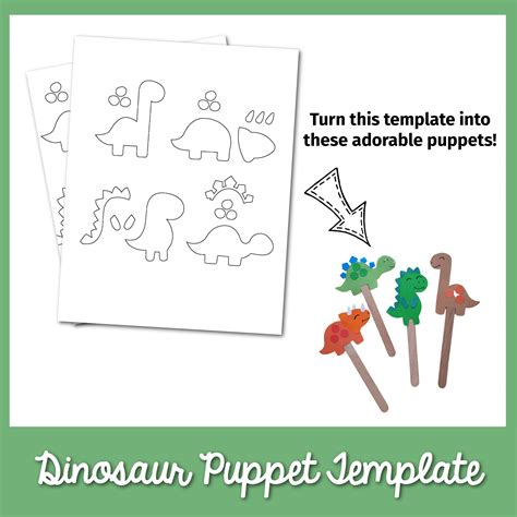 Paper Dinosaur Puppet Craft Template – MicheleTripple