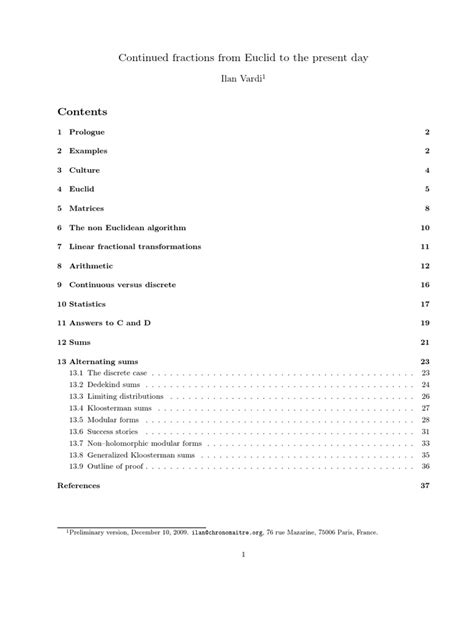 Continued Fractions Mathematics | PDF | Mathematical Analysis | Discrete Mathematics