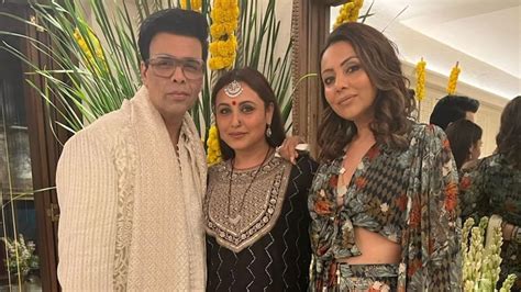 Gauri Khan poses with Rani Mukerji, Karan Johar at Diwali party. See pic | Bollywood - Hindustan ...