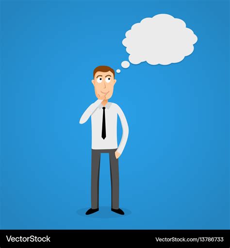 Thinking cloud and cartoon business man Royalty Free Vector