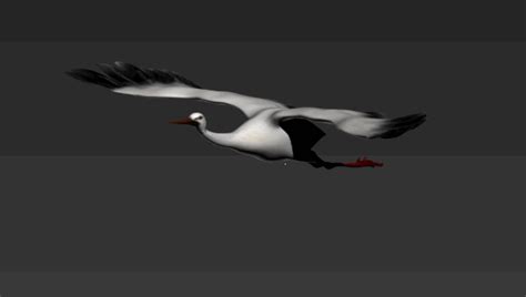 Crane Bird Flying Animation 3d model 3ds Max files free download - CadNav