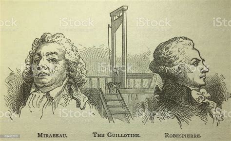 Ilustrasi Antik Sejarah Dunia Mirabeau Guillotine Robespierre Revolusi ...