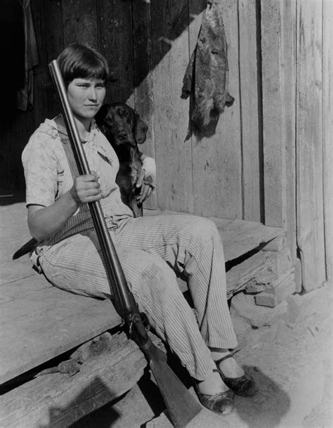 Ozark Farmer'S Daughter Holding Double Barrel Shotgun History - Item ...