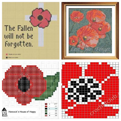 Cross-Stitch Poppies for Remembrance Day – Cross-Stitch