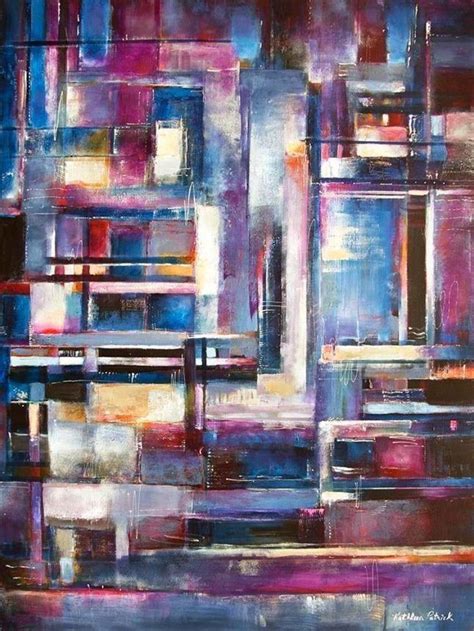 Large Abstract Cityscape Print - "Of City Lights" - Chicago Skyline Art ...