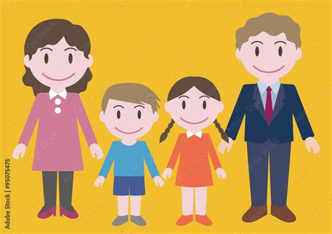 nuclear family illustration Stock Vector | Adobe Stock