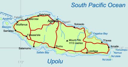 Afualo Samoa Trip 2017: Map of Upolu