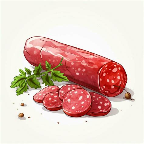 Salami 2d vector illustration cartoon in white background 30692158 Stock Photo at Vecteezy