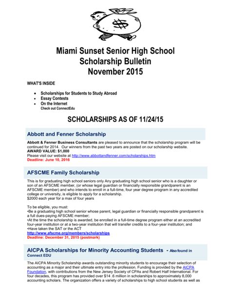 November - Miami Sunset Senior High School